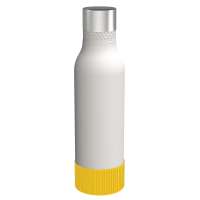 Flasche weiß, Hülle gelb