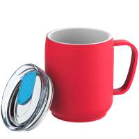 Becher rot, Deckel cyan