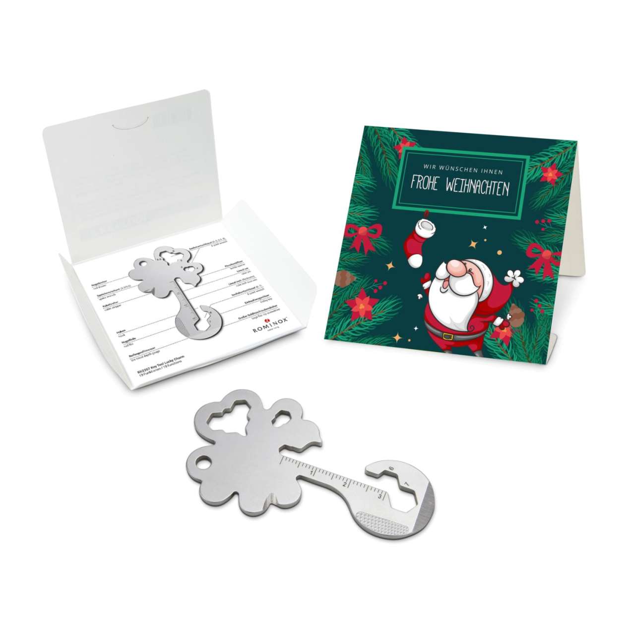 Geschenkartikel: ROMINOX® Key Tool Funktionen) im Motiv-Mäppchen Frohe Weihnachten