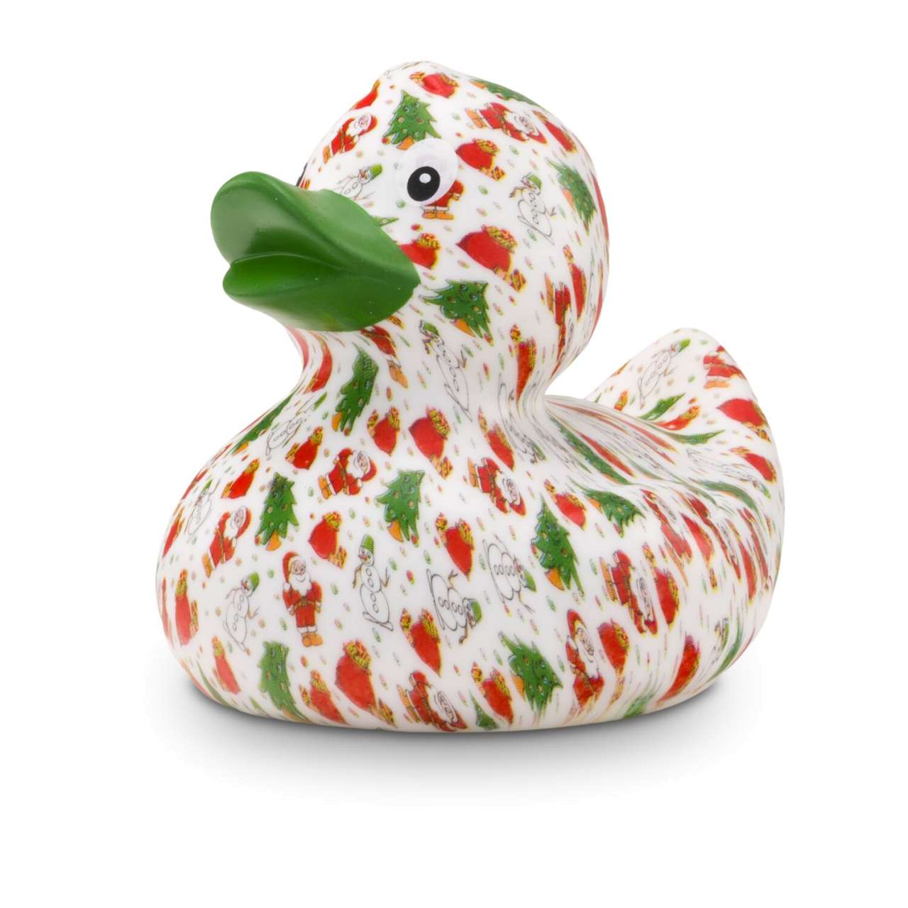 Werbeente Torsten Tannenbaum mit grünem Schnabel, ca. 8 cm