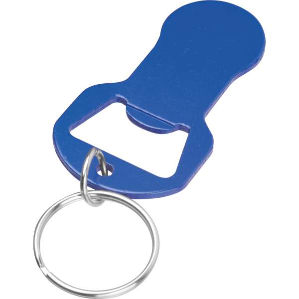 Recycelter Alu Schlüsselanhänger mit Einkaufswagenlöser und Flaschenöffner OLIVER