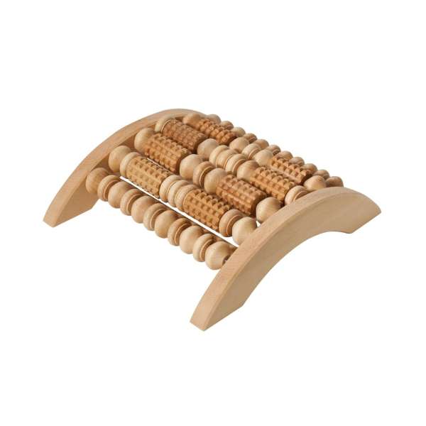 Fußmassage Gerät aus Holz, Fussroller in 28 x 24 x 7 cm, Massage für die Füße mit Holzrollen, symmet