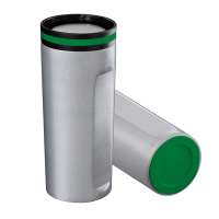 Becher silber, Ring grün, Boden grün