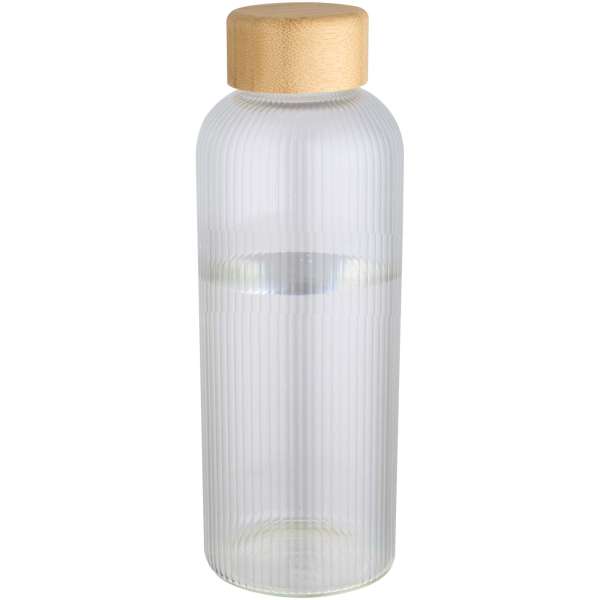 Mirage 650 ml einwandige Trinkflasche aus Borosilikatglas mit Bambusdeckel