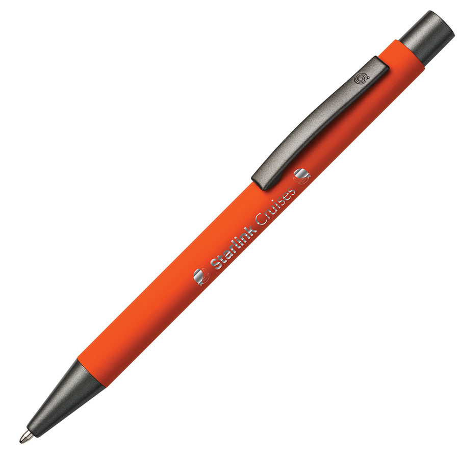 BARBADOS soft touch Kugelschreiber mit Spiegel Gravur