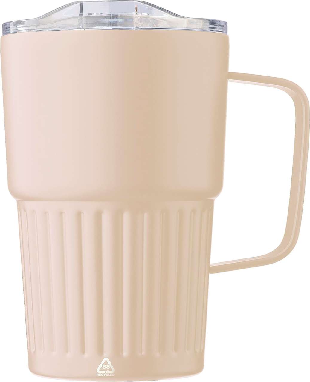 Recycelter Edelstahl-Reisebecher mit doppelter Wand (450 ml) von Calo