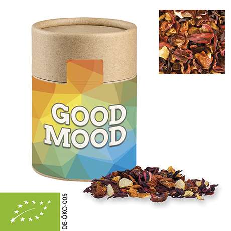 Bio Früchtetee gute Laune, ca. 50g, Kraftpapierdose Midi