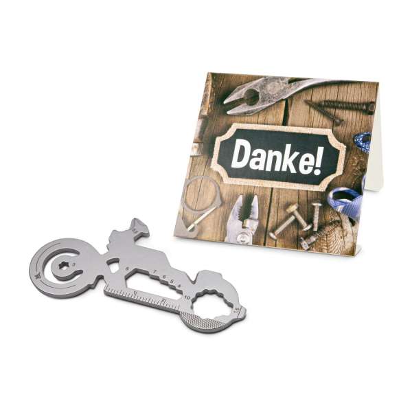 Geschenkartikel: ROMINOX® Key Tool Funktionen) im Motiv-Mäppchen Danke