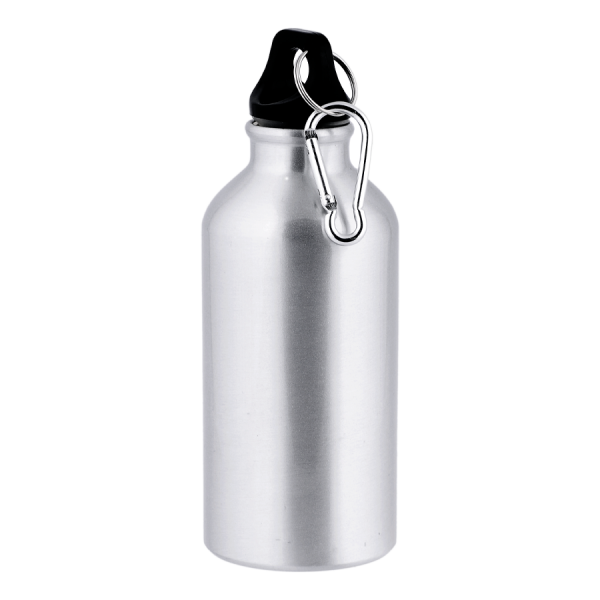 Aluminiumtrinkflasche 400 ml, Karabinerhaken, zur Sublimation
