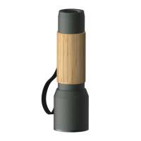 Taschenlampe grau, Hülle bambus