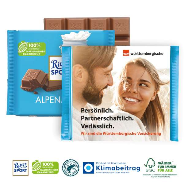 RITTER SPORT MIT WERBEBANDEROLE