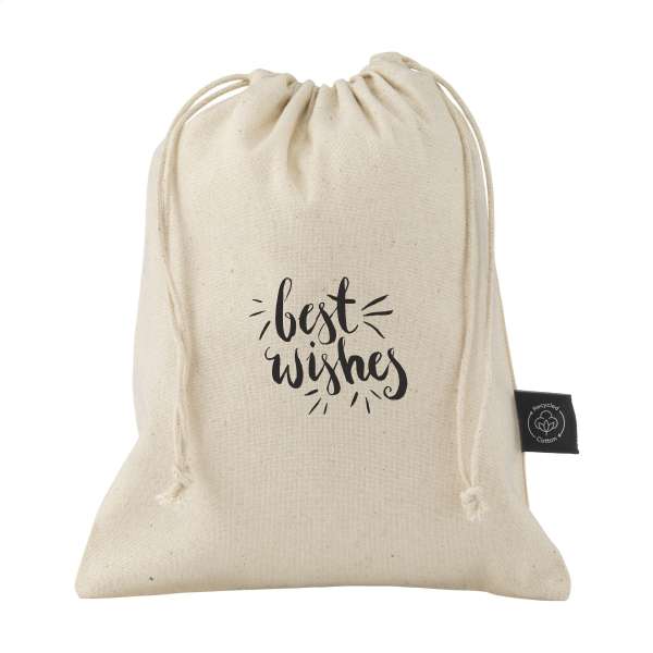 Gift Pouch Naturel GRS Recycled Cotton (150 g/m²) S