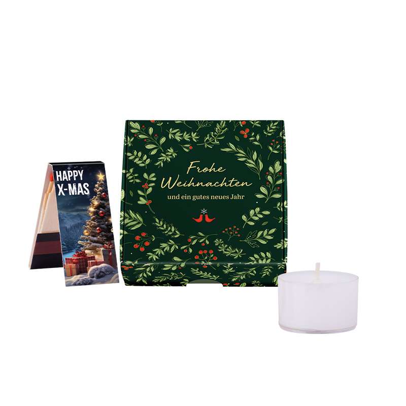 4 Teelichter und 1 Streichholzbriefchen in Klappbox S, Non-Food