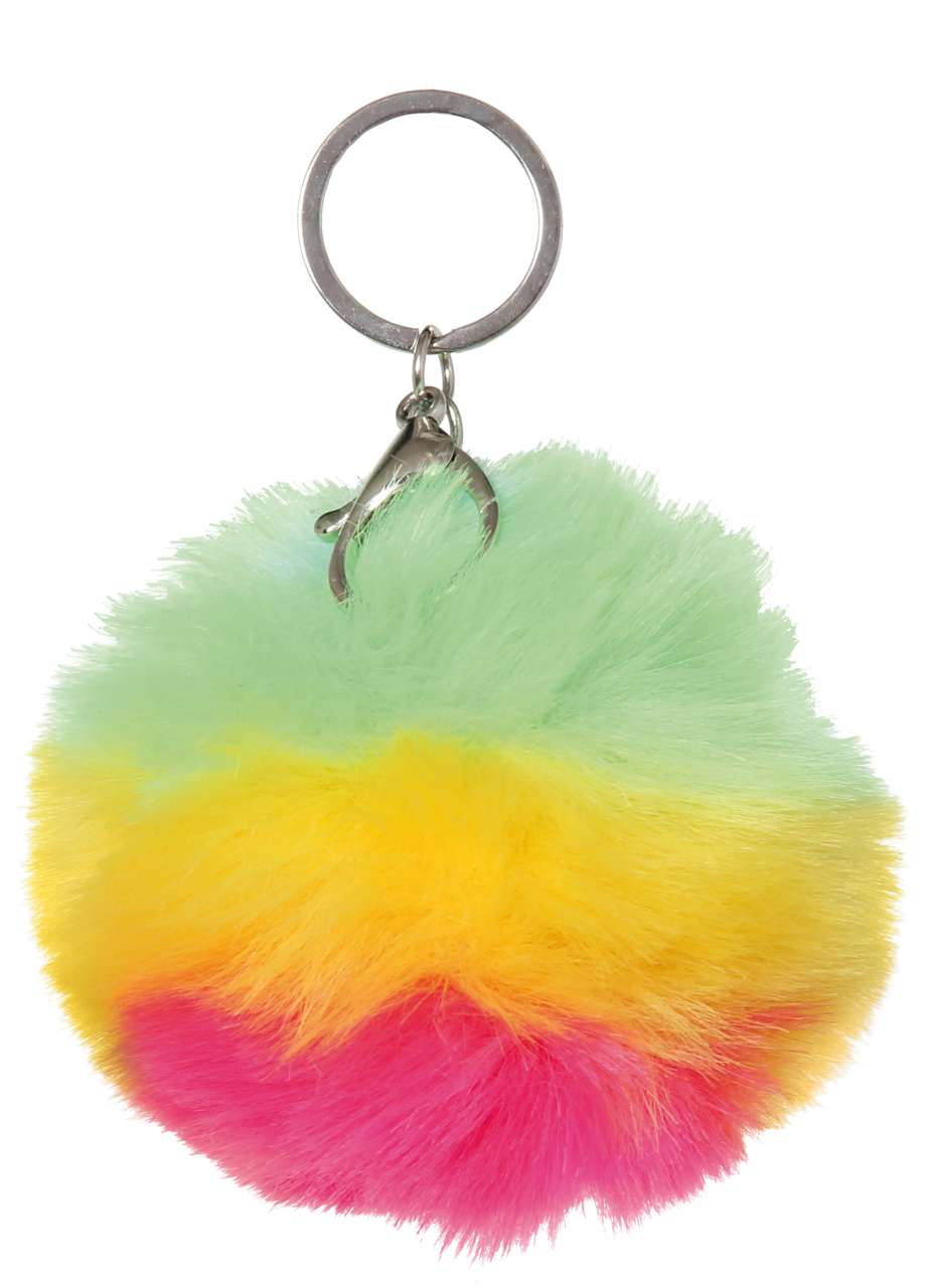 Schlüsselanhänger Regenbogenpuschel mit Sound