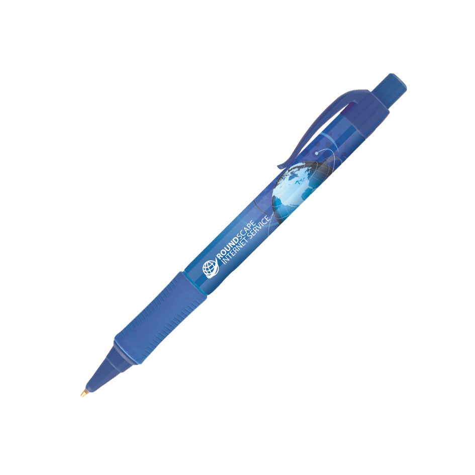 KEA Kugelschreiber mit Griffzone und farbigen Akzenten mit 4c-Druck all over