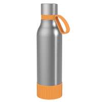 Flasche silber, Ring orange, Hülle orange