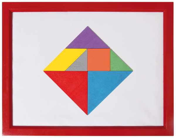 Wandspiel Tangram rot, magnetisch