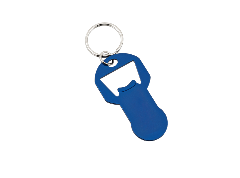 Einkaufswagen-Chip/Schlüsselanhänger mit Flaschenöffner Aluminium