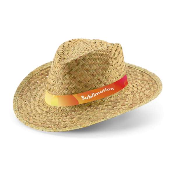 JEAN RIB Naturstrohhut mit sublimiertem Gummiband