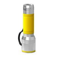 Taschenlampe silber, Ring gelb, Hülle gelb