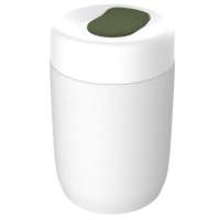 Pot weiß, Deckel olivgrün