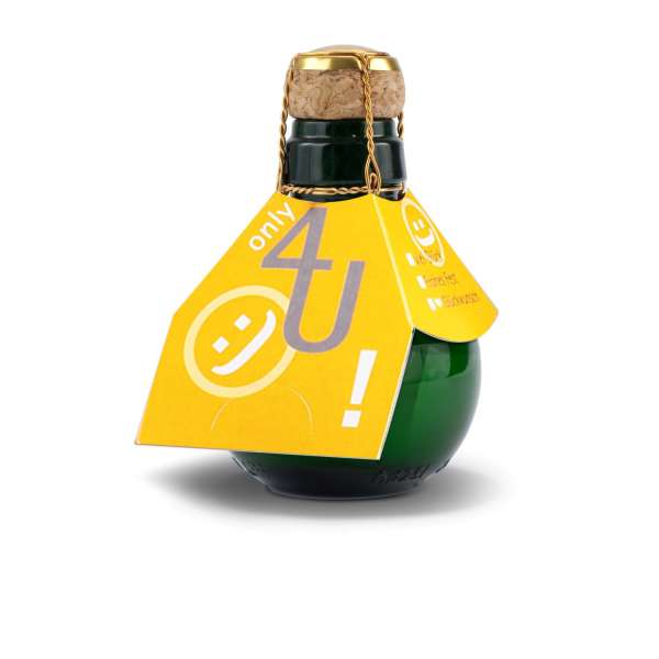 Kleinste Sektflasche der Welt! Only 4 u - Ohne Geschenkkarton, 125 ml