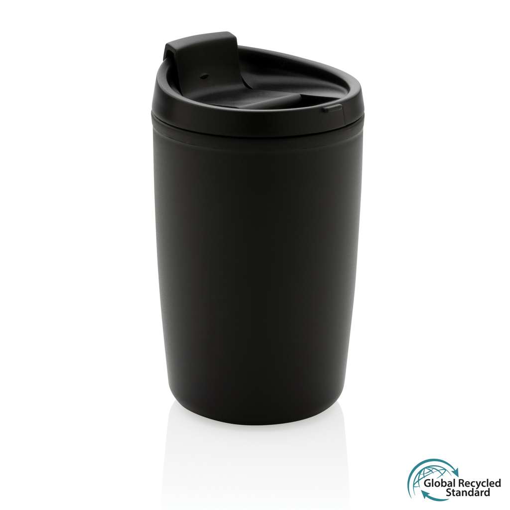 GRS recycelter PP-Becher mit Flip-Deckel