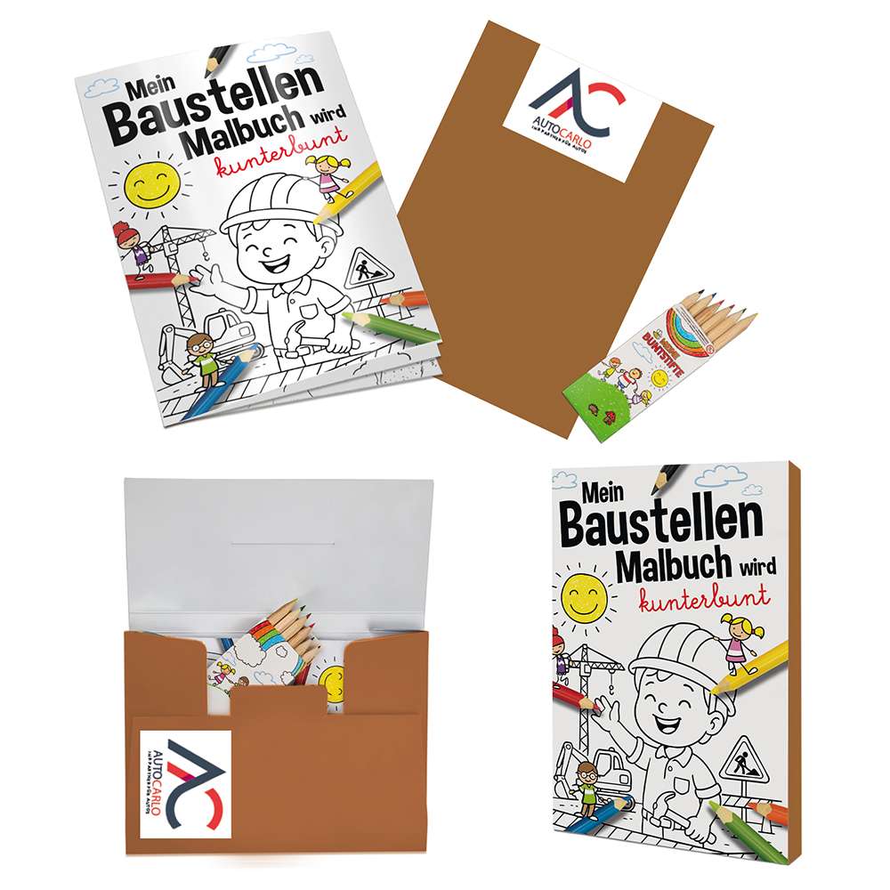 Malbuch / Mal-Set A6 - Baustelle