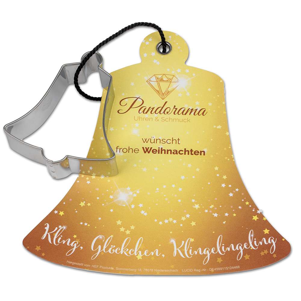 Backförmchen mit Rezeptblock Glocke