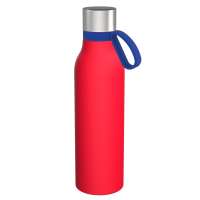 Flasche rot, Ring blau