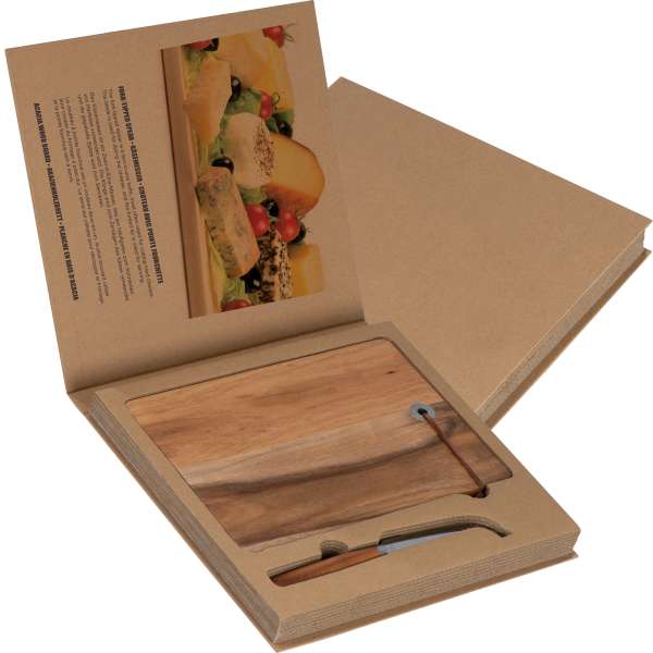 Holzbrett mit Käsemesser