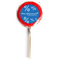 Runder Lolly -  Logo-Lutscher mit individuellem Label