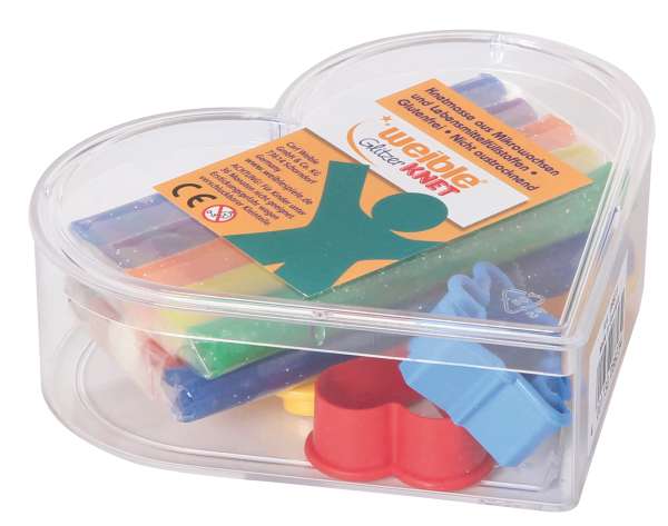 Glitzer-Knet in Herzdose 10 Rollen mit Zubehör