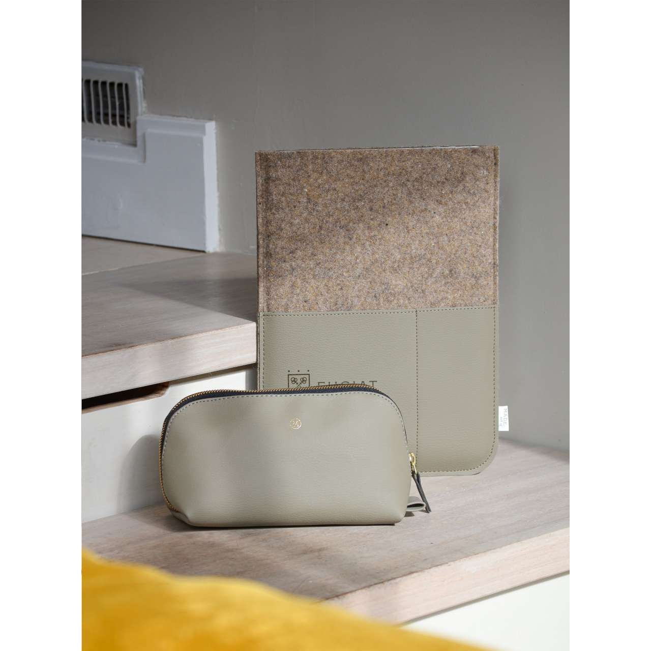 Recycled Felt & Apple Leather Laptop Sleeve 16