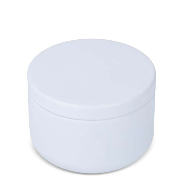 Candle in round recycled tin