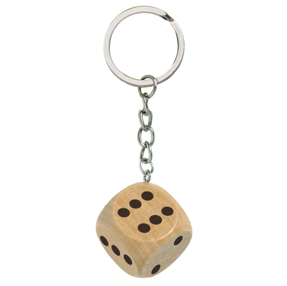 Schlüsselanhänger Augenwürfel 20 mm, Buche
