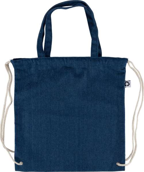 Recycelte Denim-Kordeltasche Dex