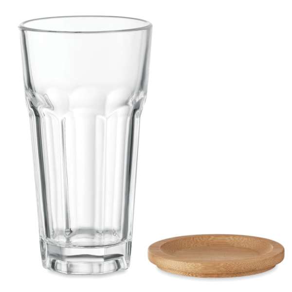 Trinkglas mit Bambusdeckel SEMPRE