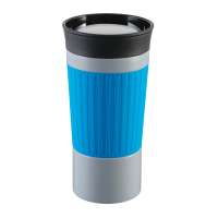 Becher grau, Hülle cyan