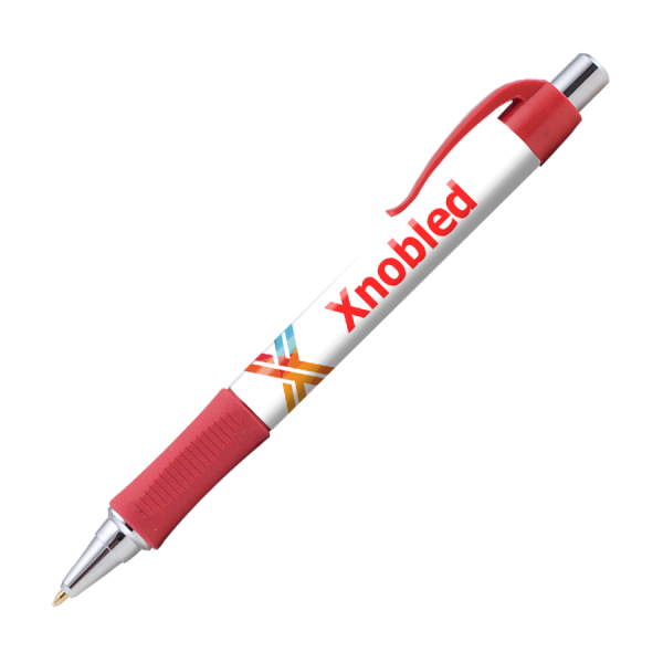 KEA Kugelschreiber mit Griffzone und silbern Akzenten mit 4c-Druck all over