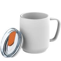 Becher weiß, Deckel orange