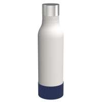 Flasche weiß, Hülle dunkelblau