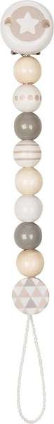 Schnullerkette Stern, grau