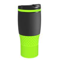 Becher schwarz, Ring hellgrün, Hülle hellgrün