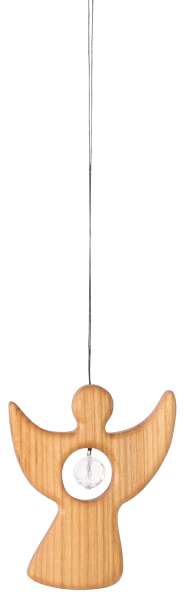 Holzhänger Engel klein mit Kristall