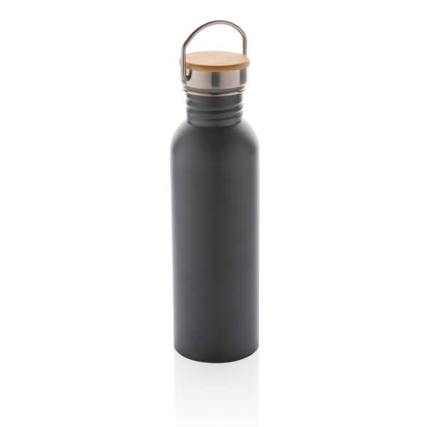 Moderne Stainless-Steel Flasche mit Bambusdeckel