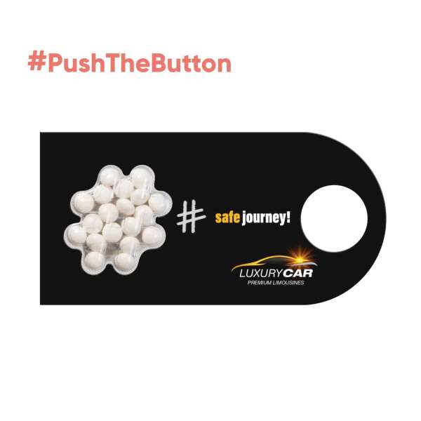 DRAGEES PUSH THE BUTTON AUFHÄNGER - HASHTAG