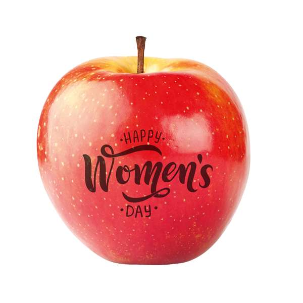 Apfel rot "Happy Women`s Day"
