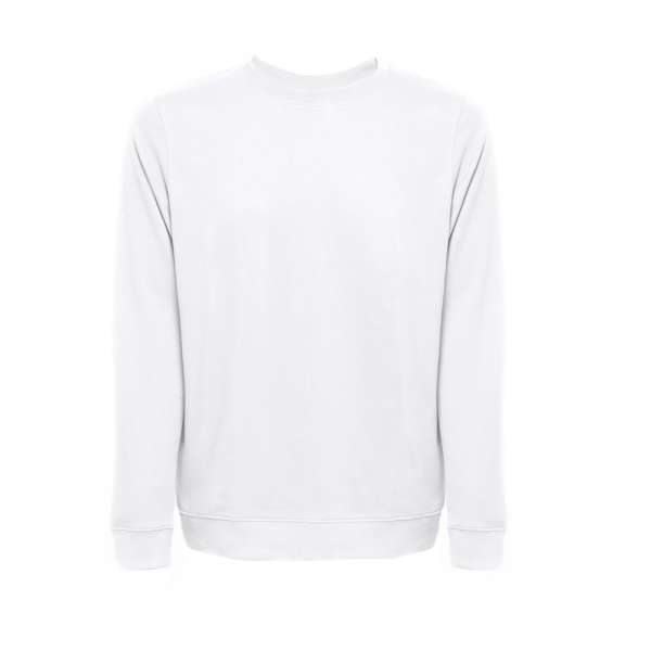 THC COLOMBO WH Sweatshirt (unisex) aus italienischem Frottee ohne Krempel Weiße Farbe