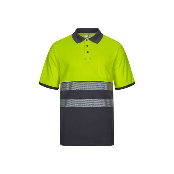 VL ACHELOUS Zweifarbiges Piqué-Poloshirt (150g / m²) mit kurzen Ärmeln, aus Baumwolle (55%) und Poly